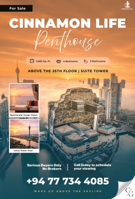 Apartment for Sale in Colombo 2 (Slave Island) - Luxury Penthouse for Sale - Cinnamon Life Colombo 2