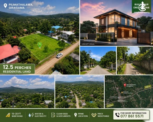 Land for Sale in Pilimatalawa - Premium Residential Land for Sale – Pilimathalawa, Giragama | 12.5 Perches