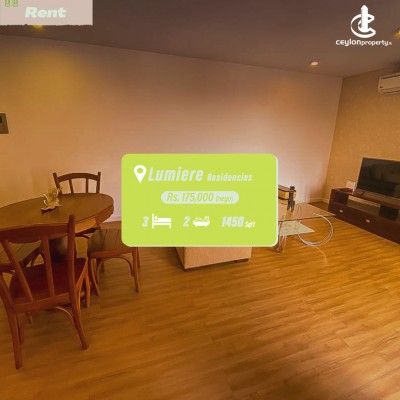 Apartment for Rent in Colombo 5 (Narahenpita,Havelock Town,Kirulapona North) - 3 Bedroom Apartment for rent in Lumiere Resid…