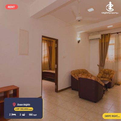 Apartment for Rent in Colombo 3 (Colpety,Kollupitiya) - 2 Bedroom Apartment for Rent in Ocean Heights