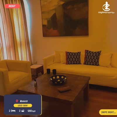 Apartment for Rent in Colombo 3 (Colpety,Kollupitiya) - 2 Bedroom Apartment For Rent Monarch Residencies