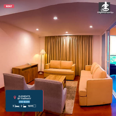 Apartment for Rent in Rajagiriya - 3 Bedroom Apartment for rent in Elements by Fairway