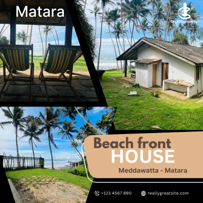 House for Sale in Matara - Beach front 55 Perch Cottage for sale Matara